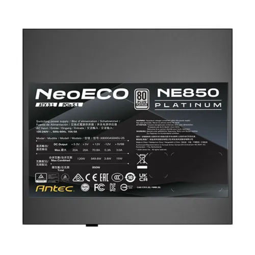 Antec NE850 PLATINUM ATX3.1 850W 80+ Platinum ATX 3.1 & PCIE 5.1 Full Modular Power Supply — image 6 of 6