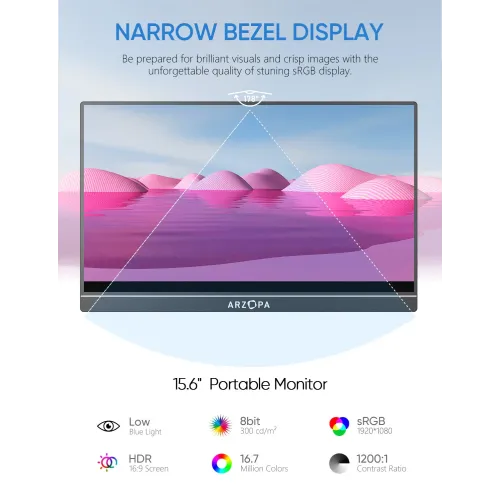 Arzopa A1 15.6" FHD IPS Portable Monitor — image 2 of 6