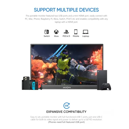 Arzopa A1 15.6" FHD IPS Portable Monitor — image 4 of 6