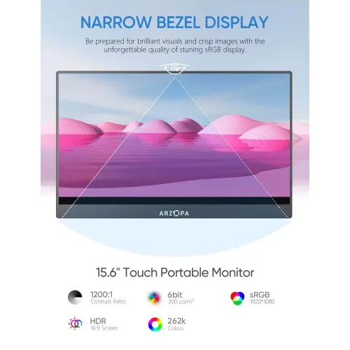 Arzopa A1T 15.6" FHD IPS Touch Portable Monitor — image 4 of 6