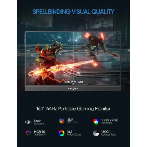 Arzopa G1 Game Max 16.1" 144Hz FHD IPS Portable Gaming Monitor — image 2 of 6