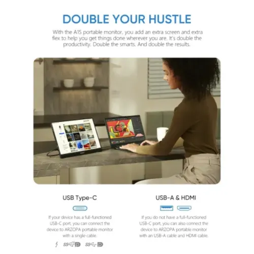Arzopa G1 Game Max 16.1" 144Hz FHD IPS Portable Gaming Monitor — image 4 of 6