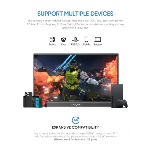 Arzopa G1 Game Max 16.1" 144Hz FHD IPS Portable Gaming Monitor — image 6 of 6