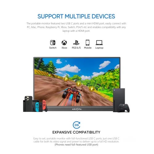 Arzopa S1 Table 15.6" FHD IPS Portable Monitor — image 5 of 6