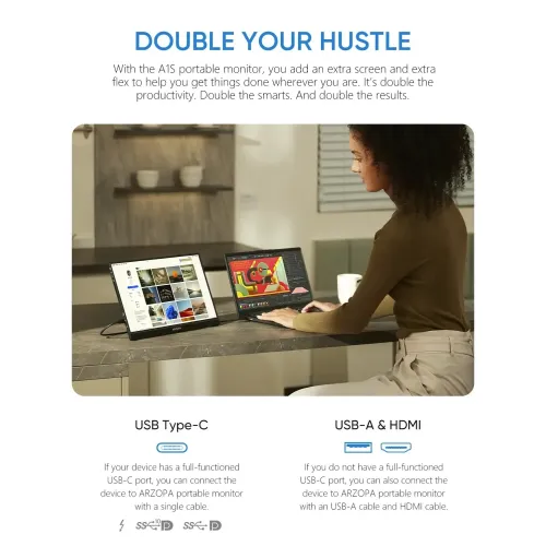 Arzopa Z1FC 16.1" 144Hz FHD IPS Portable Gaming Monitor — image 4 of 6