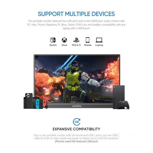 Arzopa Z1FC 16.1" 144Hz FHD IPS Portable Gaming Monitor — image 6 of 6