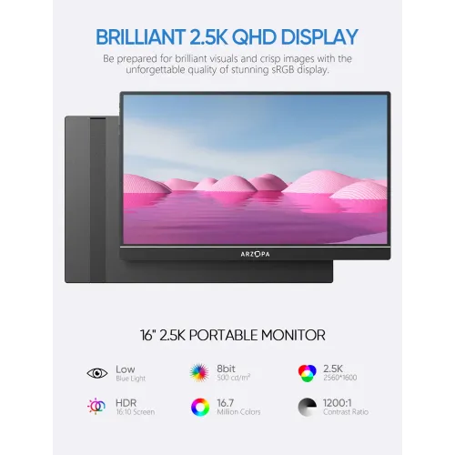 Arzopa Z1RC 16" 2.5K QHD IPS Portable Monitor — image 2 of 6