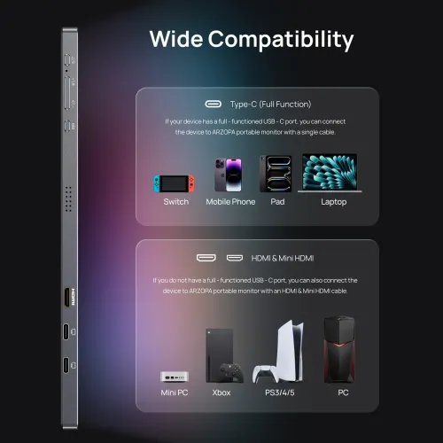 Arzopa Z3FC 16.1" 2K QHD 180Hz IPS Portable Gaming Monitor — image 6 of 6