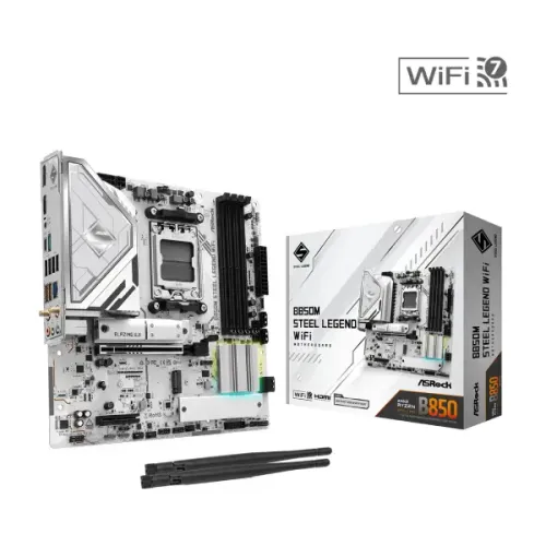 ASRock B850M STEEL LEGEND WIFI AM5 DDR5 mATX Motherboard