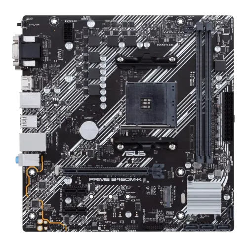 Asus PRIME B450M-K II DDR4 AMD AM4 micro ATX Motherboard — image 2 of 4