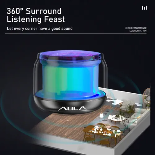 AULA BS302 360° Surround Sound Portable Bluetooth Speaker — image 2 of 3