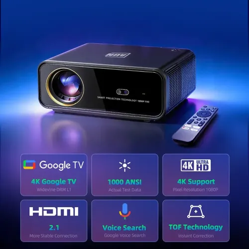 AUN U001 Pro 1000 ANSI Lumens 4K Android Projector — image 2 of 6