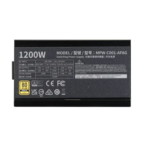 Cooler Master Elite Gold 1200 1200W 80 Plus Gold Power Supply — image 4 of 5