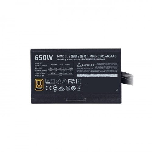 Cooler Master MWE 650W V2 Non-Modular 80 Plus Bronze Certified Power Supply — image 3 of 4