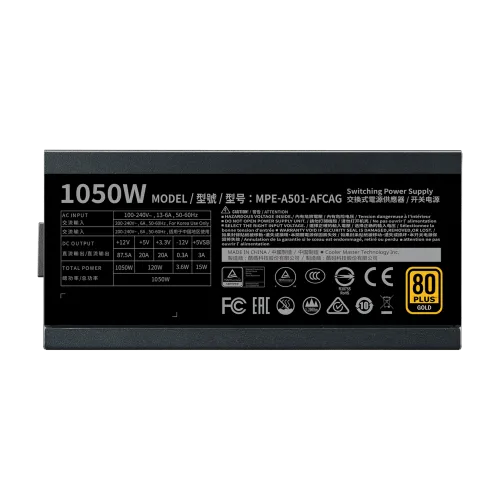 Cooler Master MWE Gold 1050 V2 Full Modular 80 Plus Gold Power Supply — image 5 of 5