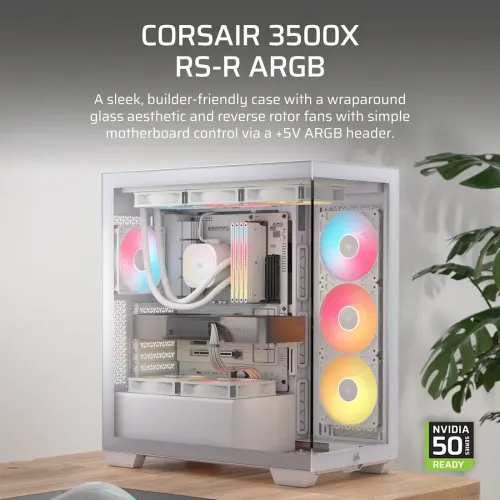 Corsair 3500X RS-R ARGB E-ATX Mid-Tower Casing White — image 2 of 6