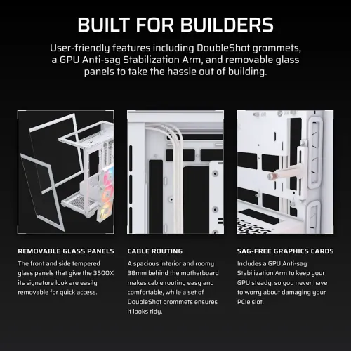 Corsair 3500X RS-R ARGB E-ATX Mid-Tower Casing White — image 6 of 6