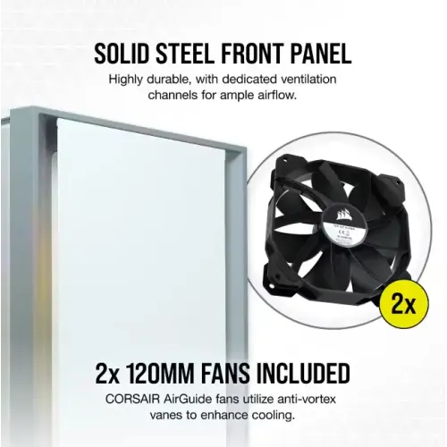 Corsair 4000D Tempered Glass Mid-Tower ATX Casing White — image 2 of 3