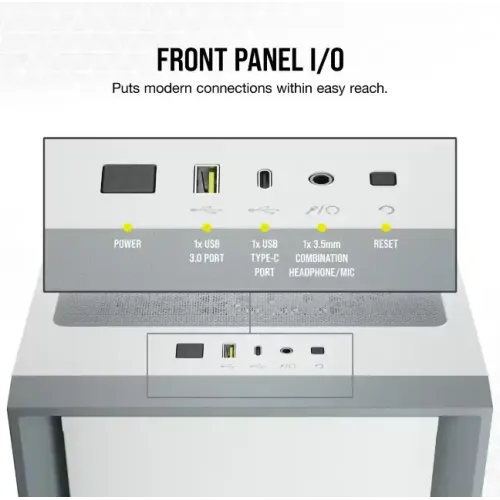 Corsair 4000D Tempered Glass Mid-Tower ATX Casing White — image 3 of 3