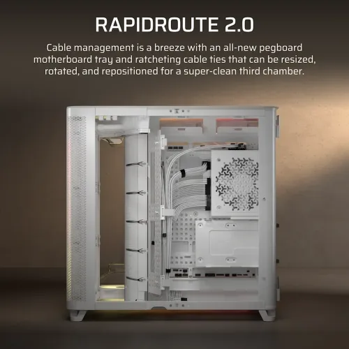 Corsair AIR 5400 RS-R ARGB Triple Chamber E-ATX Mid-Tower Casing White — image 5 of 7