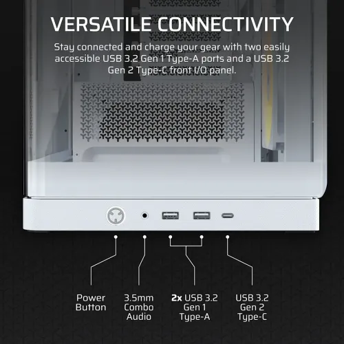 Corsair FRAME 4500X RS-R ARGB Panoramic Glass E-ATX Mid-Tower Casing White — image 6 of 6
