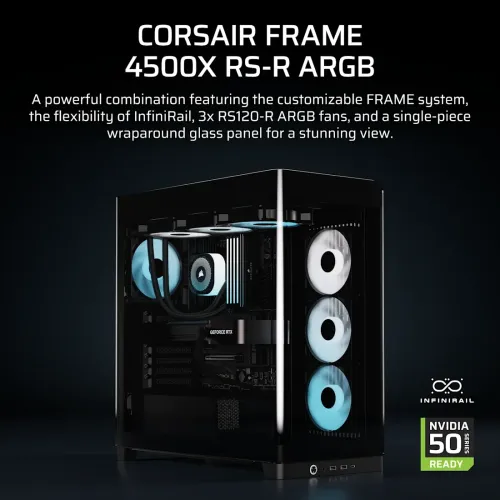 Corsair FRAME 4500X RS-R ARGB Panoramic Glass E-ATX Mid-Tower Casing — image 2 of 6