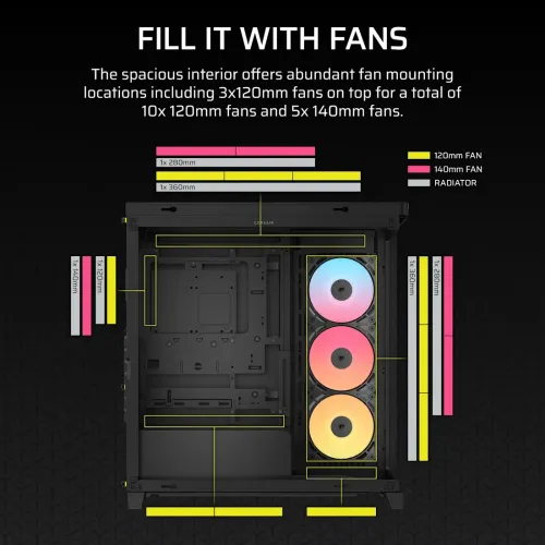 Corsair FRAME 4500X RS-R ARGB Panoramic Glass E-ATX Mid-Tower Casing — image 5 of 6