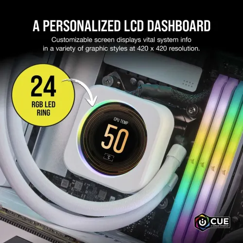 Corsair iCUE ELITE CPU Cooler LCD Display Upgrade Kit White — image 3 of 6