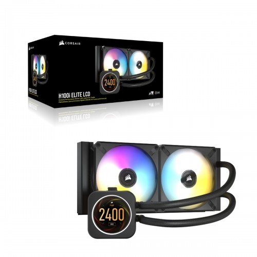 Corsair iCUE H100i ELITE LCD Display 240mm Liquid CPU Cooler — image 5 of 5