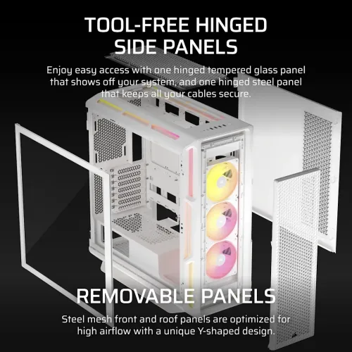 Corsair iCUE LINK 5000T LX RGB E-ATX Mid-Tower Casing White — image 5 of 6