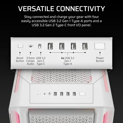 Corsair iCUE LINK 5000T LX RGB E-ATX Mid-Tower Casing White — image 6 of 6