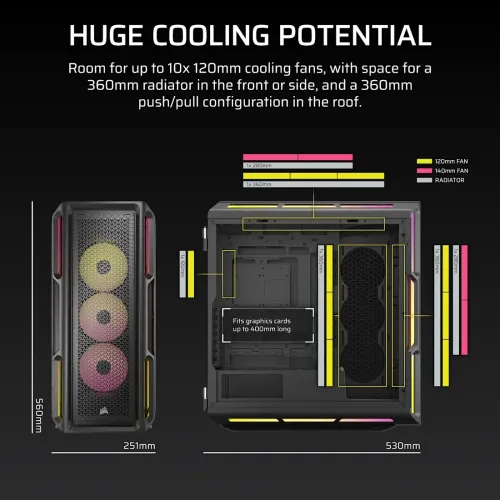 Corsair iCUE LINK 5000T LX RGB E-ATX Mid-Tower Casing — image 3 of 6