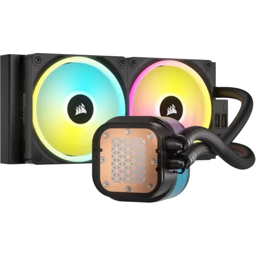 Corsair iCUE Link H100i LCD RGB 240mm AIO Liquid CPU Cooler With Display & iCUE LINK System Hub — image 2 of 6