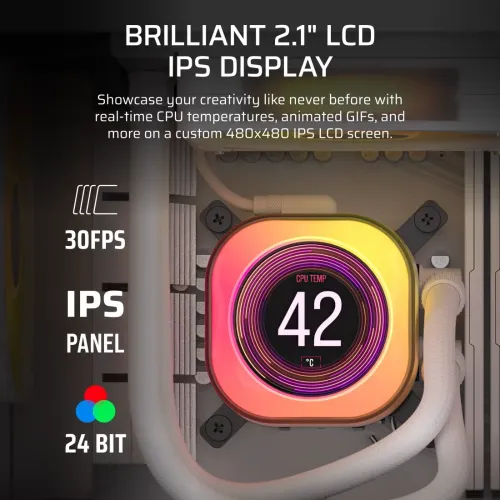 Corsair iCUE LINK TITAN 240 RX LCD 240mm RGB Liquid CPU Cooler White — image 3 of 6