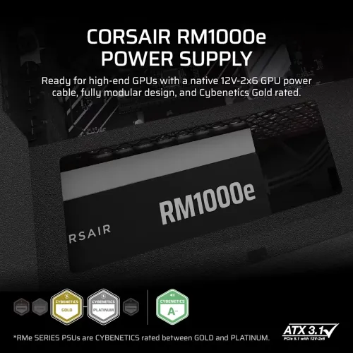 Corsair RMe Series RM1000e 1000W 80+ Gold Fully Modular ATX Power Supply (UK) — image 5 of 6