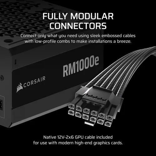 Corsair RMe Series RM1000e 1000W 80+ Gold Fully Modular ATX Power Supply (UK) — image 6 of 6