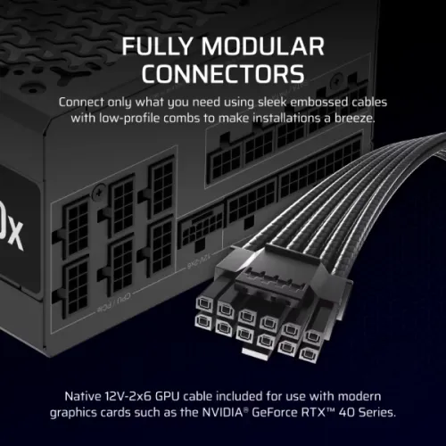 Corsair RMx Series RM1000x 1000W Cybenetics Gold Fully Modular Power Supply — image 5 of 6