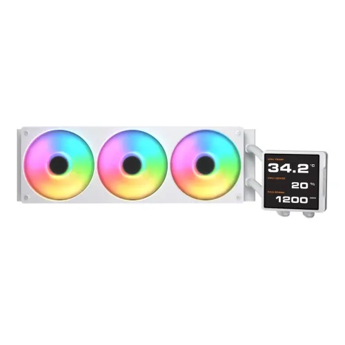 Cougar Poseidon Vistek Pro ARGB 360mm AIO Liquid CPU Cooler White — image 3 of 3
