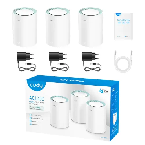 Cudy M1300 AC1200 Dual Band Gigabit Mesh Router (3 Pack) — image 4 of 4