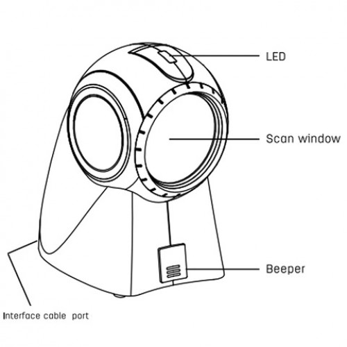 Deli E14884 Stand Barcode Scanner — image 2 of 3
