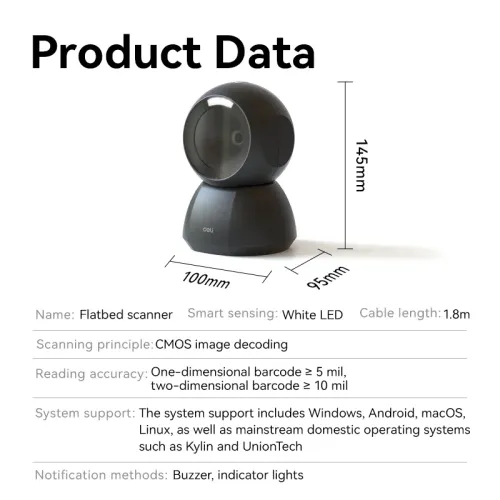 Deli ES236 Barcode Scanner — image 6 of 6
