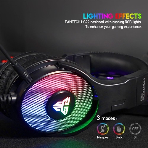 Fantech HG22 Fusion 7.1 USB RGB Gaming Headphone Black — image 2 of 3