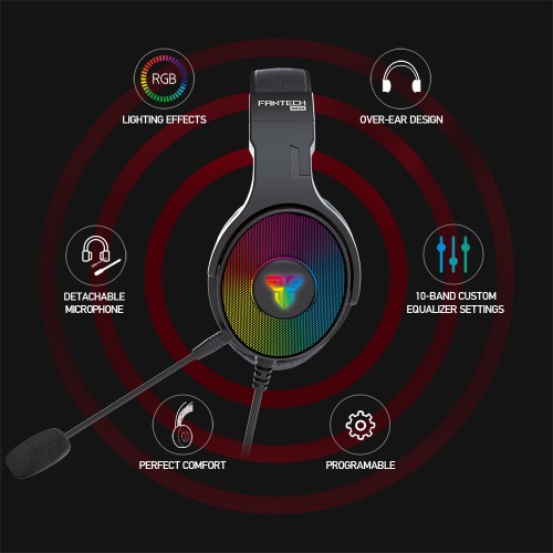 Fantech HG22 Fusion 7.1 USB RGB Gaming Headphone Black — image 3 of 3