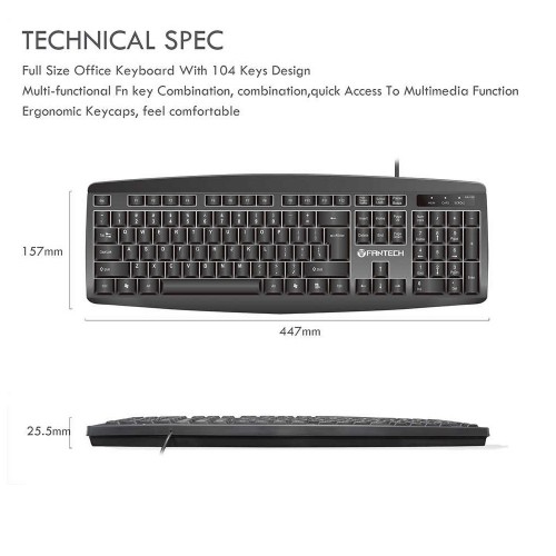 Fantech KM100 USB Keyboard Mouse Combo Black — image 3 of 4