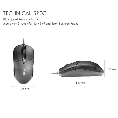 Fantech KM100 USB Keyboard Mouse Combo Black — image 4 of 4