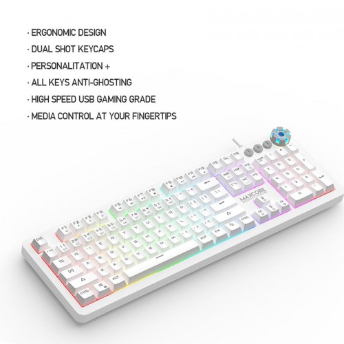 Fantech MK852 Max Core Space Edition Mechanical USB Gaming Keyboard White ( With 2 Port USB Hub) — image 3 of 4