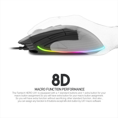 FANTECH UX1 Hero Ultimate Macro RGB Gaming Mouse — image 3 of 3