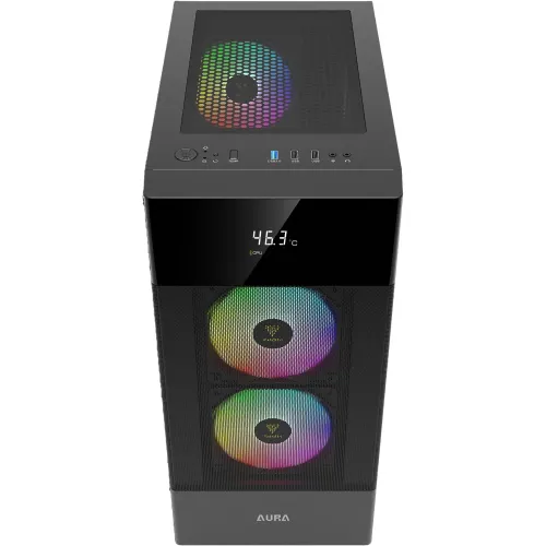 Gamdias AURA GC5 Digital Display Mesh RGB Mid-Tower ATX Gaming Casing — image 2 of 6