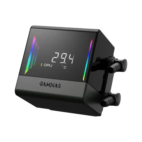 Gamdias CHIONE E4-360 V2 360mm ARGB AIO Liquid CPU Cooler With Display — image 2 of 6