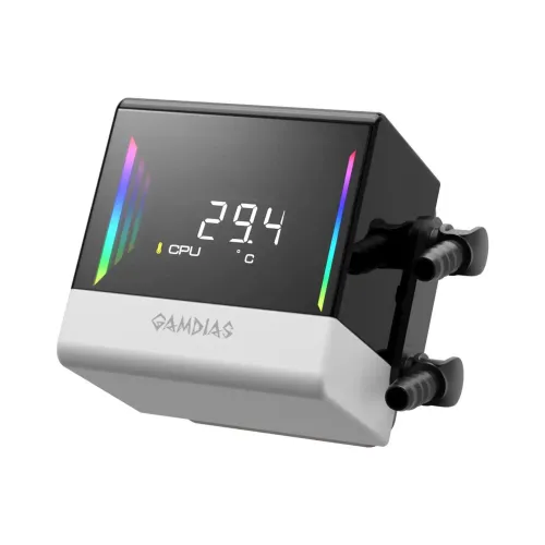 Gamdias CHIONE E4-360 V2 WH 360mm ARGB AIO Liquid CPU Cooler With Display — image 2 of 6
